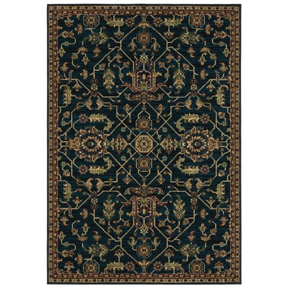 Oriental Weavers Ankara 531B5 Blue/ Red 9'10" X 12'10" Indoor Area Rug
