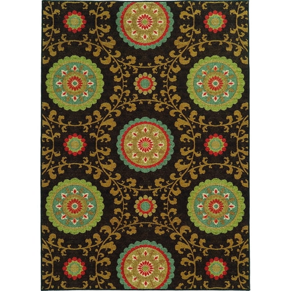 Oriental Weavers Arabella 15757 Brown/Multi Floral Rectangle Indoor Area Rug