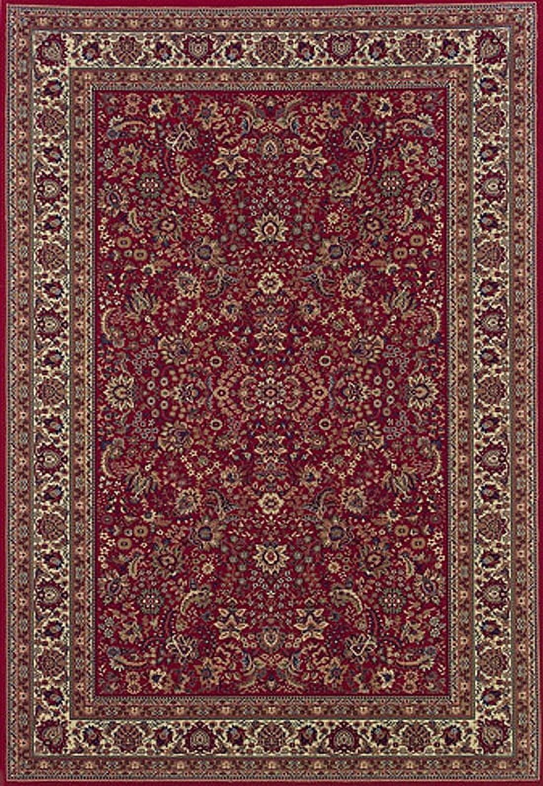 Ariana Red and Ivory Oriental Synthetic Area Rug 5'3" x 7'9"