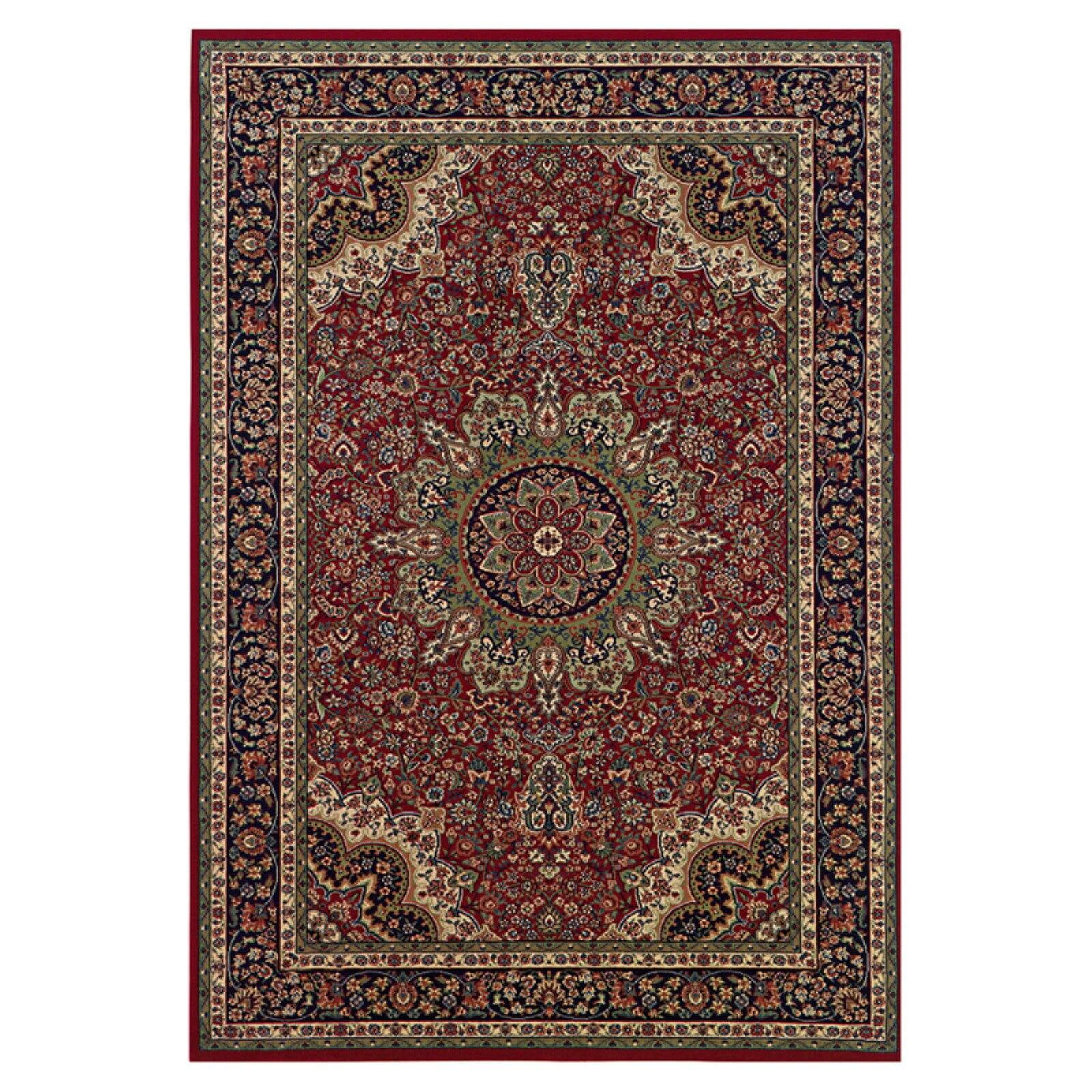 Ariana Red and Blue Round Oriental Rug 8 ft.