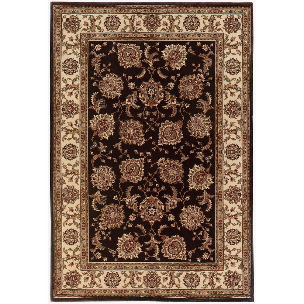Ariana Brown and Ivory Oriental 7'10" x 11' Area Rug