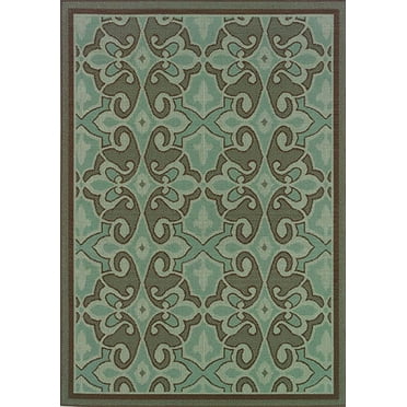 Oriental Weavers Blue Abstract Montego Rug 2.3x7.6