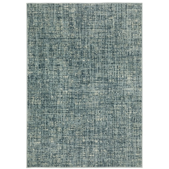 Oriental Weavers Branson Area Rug - BR13A - 6'7" x 9'2" - in Blue/ Gray - Modern Style, Stain Resistant, Family and Pet Friendly , Dining, Living Room Rug