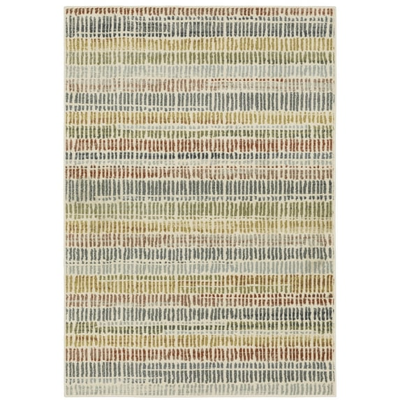 Oriental Weavers Branson Area Rug - BR06A - 3'3" x 5' - in Ivory/ Multi - Classic Casual Style, Stain Resistant, Family and Pet Friendly , Entrway, Bedroom Rug