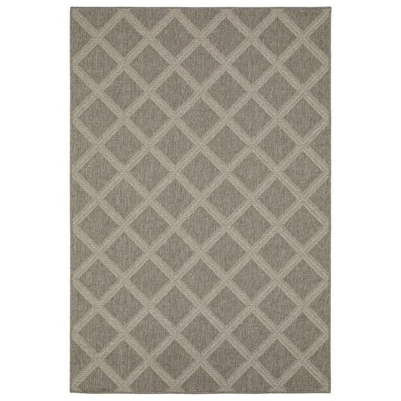 Oriental Weavers Caicos Indoor/Outdoor Rug - CA02N - 1'10" x 7'6" - in Gray/ Light Gray - Classic Casual Style, Water, Stain and Fade Resistant, Hose Clean, Patio, Outdoor Living Area Rug