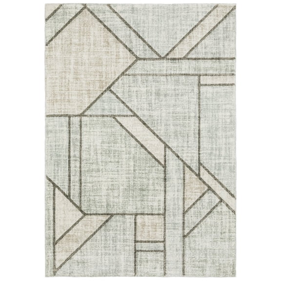 Oriental Weavers Cambria Area Rug - 5569B - 7'10" x 10'10" - in Gray/ Beige - Modern Style, Stain Resistant, Family and Pet Friendly , Dining, Living Room Rug