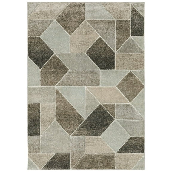 Oriental Weavers Cambria Area Rug - 004L2 - 7'10" x 10'10" - in Gray/ Brown - Modern Style, Stain Resistant, Family and Pet Friendly , Dining, Living Room Rug