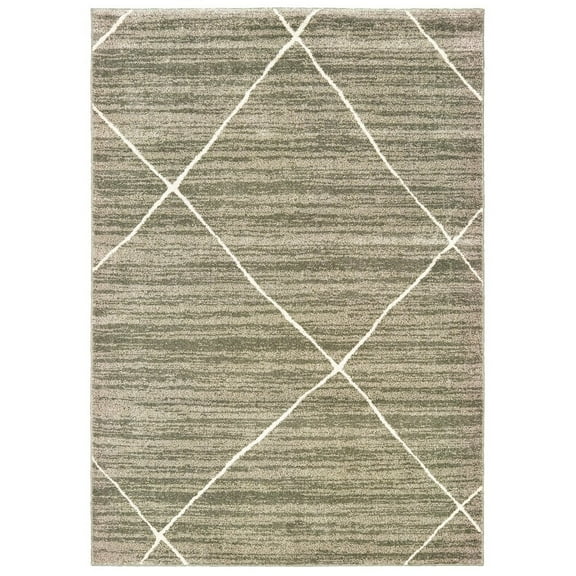 Oriental Weavers Carson Area Rug - 9661A - 7'10" x 10' - in Grey/ Ivory - Soft Modern Style Area Rug, Stain Resistant, Family and Pet Friendly , Dining, Living Room Rug