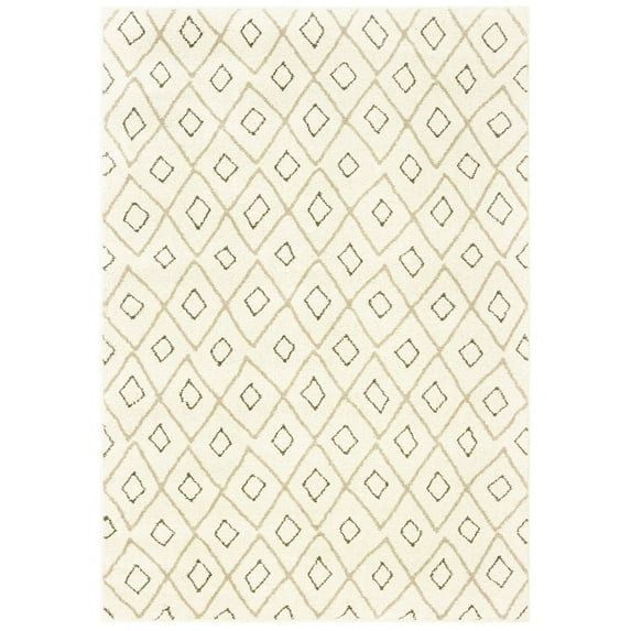 Oriental Weavers Carson Area Rug - 3943G - 7'10" x 10' - in Ivory/ Sand - Vintage Bohemian Style, Stain Resistant, Family and Pet Friendly , Dining, Living Room Rug