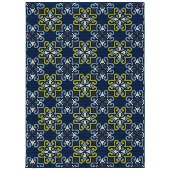 Oriental Weavers Caspian 7'10" x 10'10" Machine Woven Rug in Blue