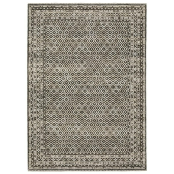 Oriental Weavers Chamberlain Area Rug - CH03B - 3'3" x 5' - in Gray/ Beige - Vintage Inspired, Stain Resistant, Family and Pet Friendly , Entrway, Bedroom Rug