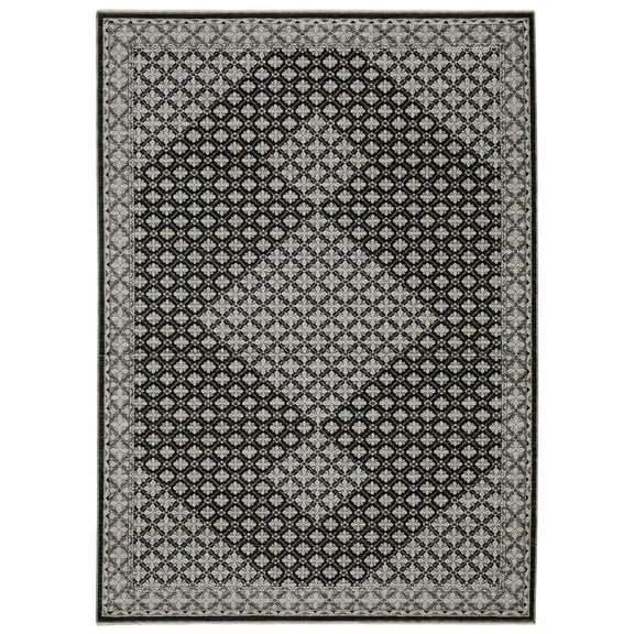 Oriental Weavers Chamberlain Area Rug - CH04A - 2'3" x 7'6" - in Black/ Grey - Vintage Inspired, Stain Resistant, Family and Pet Friendly , Entryway, Hallway Runner Rug