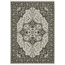 Oriental Weavers Chamberlain Area Rug - CH09A - 6'7" x 9'6" - in Ivory/ Gray - Vintage Inspired, Stain Resistant, Family and Pet Friendly , Dining, Living Room Rug