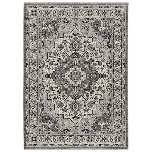 Oriental Weavers Chamberlain Area Rug - CH10L - 9'10" x 12'10" - in Grey/ Ivory - Vintage Inspired, Stain Resistant, Family and Pet Friendly , Family, Dining, Living Room Rug