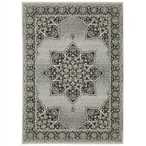 Oriental Weavers Chamberlain Area Rug - CH11L - 6'7" x 9'6" - in Grey/ Black - Vintage Bohemian Style, Stain Resistant, Family and Pet Friendly , Dining, Living Room Rug