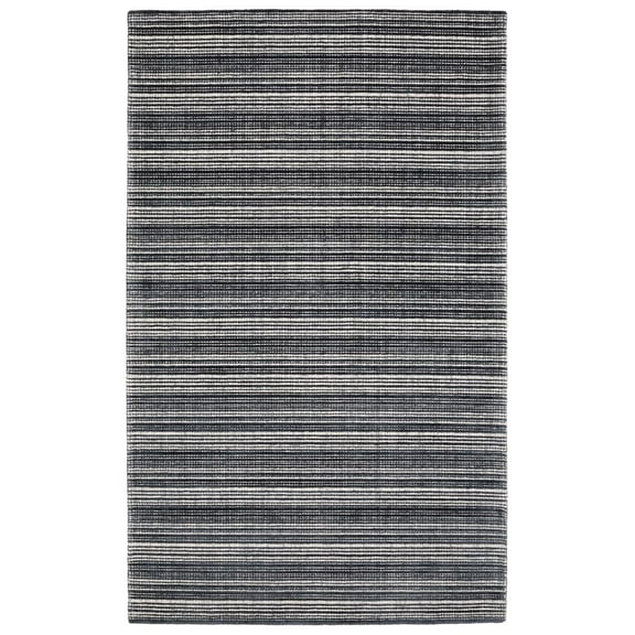 Oriental Weavers Circa Hand-made Wool Blend Area Rug - CIR02 - 5' x 8' - in Black/ Ivory - Modern Industrial Style, Hand-Made Wool Blend Rugs, Bedroom, Office Rug