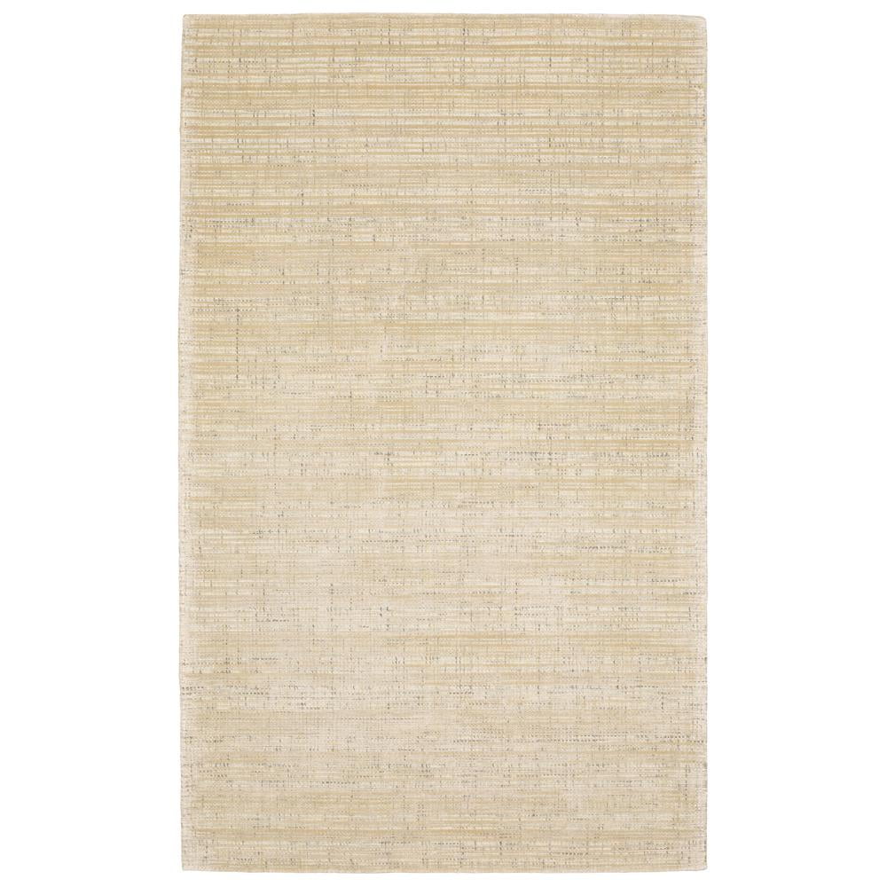 Ivory and Beige Hand-Tufted Wool and Viscose 5x8 Rug