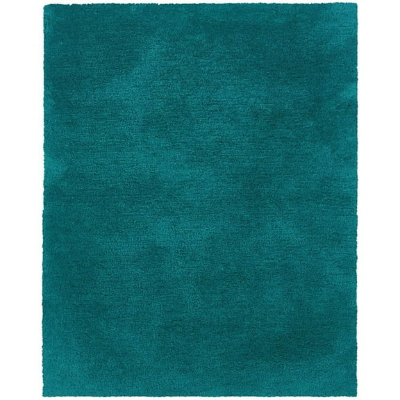 Oriental Weavers Cosmo Hand-made Shag Area Rug - 81104 - 3'3" x 5'3" - in Solid Teal - Plush Soft Shag, Modern Style, Hand-Made, Stain Resistant, Entrway, Bedroom Rug