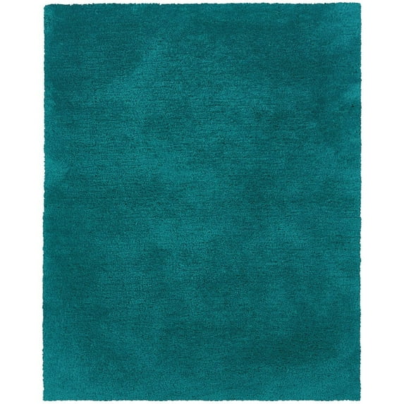 Oriental Weavers Cosmo Hand-made Shag Area Rug - 81104 - 6'6" x 9'6" - in Solid Teal - Plush Soft Shag, Modern Style, Hand-Made, Stain Resistant, Dining, Living Room Rug