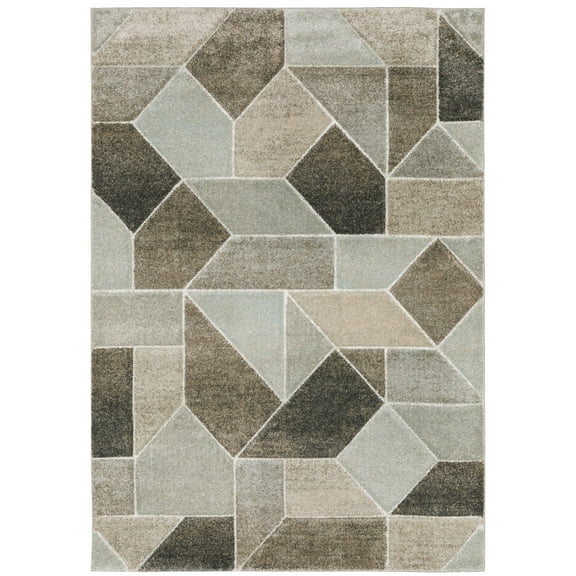 Oriental Weavers Cambria Area Rug - 004L2 - 3'3" x 5' - in Grey/ Brown - Modern Style, Stain Resistant, Family and Pet Friendly , Entrway, Bedroom Rug