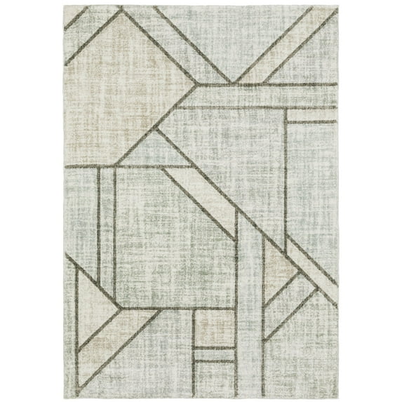 Oriental Weavers Cambria Area Rug - 5569B - 6'7" x 9'6" - in Grey/ Beige - Modern Style, Stain Resistant, Family and Pet Friendly , Dining, Living Room Rug