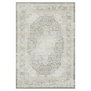 Oriental Weavers Cavett Area Rug - CAV02 - 9'10" x 13' - in Gray/ Orange - Vintage Inspired, Stain Resistant, Family and Pet Friendly , Family, Dining, Living Room Rug