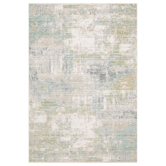 Oriental Weavers Cavett Area Rug - CAV01 - 2'7" x 7'9" - in Ivory/ Teal - Modern Style, Stain Resistant, Family and Pet Friendly , Entryway, Hallway Runner Rug