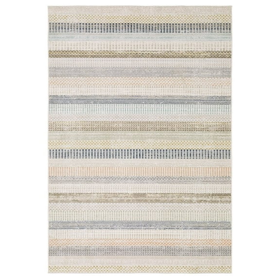 Oriental Weavers Cavett Area Rug - CAV08 - 2'7" x 7'9" - in Ivory/ Multi - Modern Cottage Style, Stain Resistant, Family and Pet Friendly , Entryway, Hallway Runner Rug
