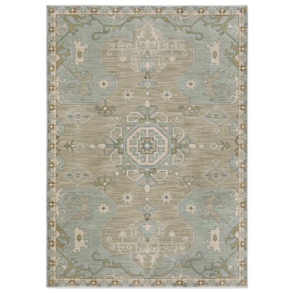 Oriental Weavers Maeve Area Rug MAE12 Casual Gray Medallion Floral 5' 3" X 7' 6" Rectangle
