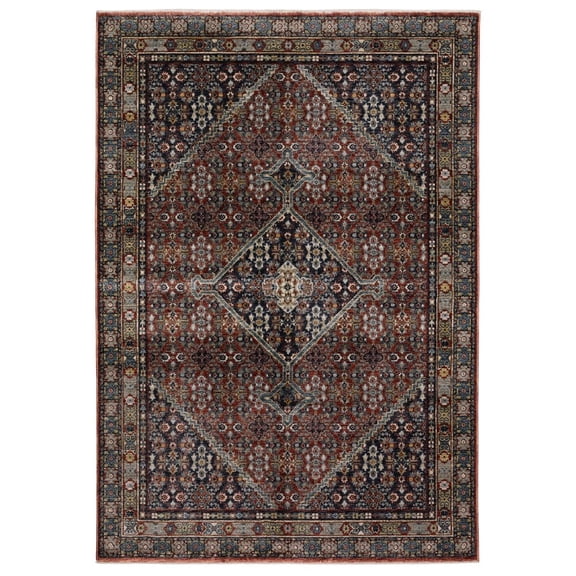 Oriental Weavers Eliana Area Rug - ELI06 - 6'7" x 9'6" - in Red/ Multi - Vintage Inspired, Stain Resistant, Family and Pet Friendly , Dining, Living Room Rug