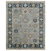 Oriental Weavers Majorca Hand-made Wool Area Rug - MAJ05 - 6' x 9' - in Grey/ Blue - Vintage Inspired, Hand-Made Wool Rugs, Dining, Living Room Rug