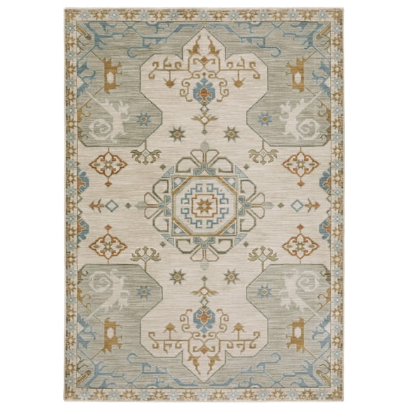 Sphinx Maeve Area Rug MAE09 Casual Beige Medallion Floral 7'10" X 10'10" Rectangle