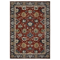 Oriental Weavers Eliana Area Rug - ELI12 - 9'10" x 12'10" - in Rust Red/ Blue - Vintage Inspired, Stain Resistant, Family and Pet Friendly , Family, Dining, Living Room Rug