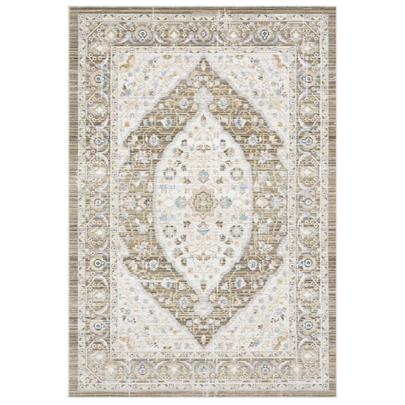 Oriental Weavers Cavett CAV12 - Machine Woven Indoor Area Rug - 2'7" x 7'9" - in Brown/ Blue - Traditional Style Hallway, Entryway, Kitchen, Bathroom Rug