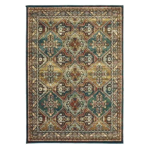 Oriental Weavers Dawson 8527A Teal, Brown 2'3" x 7'6" Rug