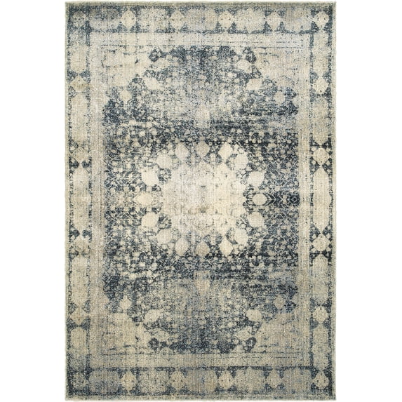 Empire 4445S Ivory/ Blue Area Rug (9'10" X 12'10")Kitchen & Dining