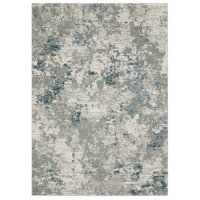 Oriental Weavers Evolution Area Rug - 0984D - 8'6" x 11'7" - in Grey/ Blue - Modern Industrial Style, Stain Resistant, Family and Pet Friendly , Dining, Living Room Rug