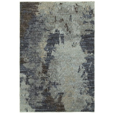 Oriental Weavers Evolution Area Rug - 8049B - 7'10" x 10'10" - in Navy/ Blue - Modern Style, Stain Resistant, Family and Pet Friendly , Dining, Living Room Rug