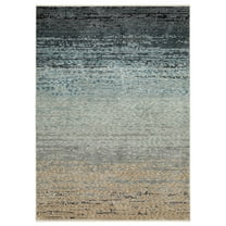 Oriental Weavers Echo Area Rug - ECH09 - 6'7" x 9'6" - in Blue/ Beige - Modern Style, Stain Resistant, Family and Pet Friendly , Dining, Living Room Rug