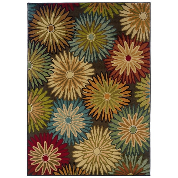 Oriental Weavers Emerson 2820A Brown/Beige Floral Rectangle Indoor Area Rug
