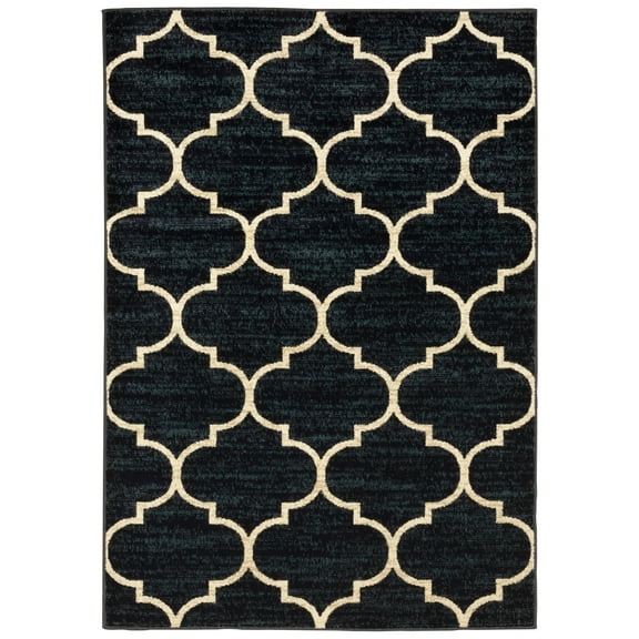 Oriental Weavers Evandale 9853B Navy/ Ivory 3'10" X 5'5" Indoor Area Rug