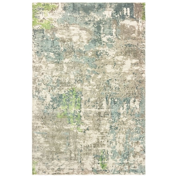 Oriental Weavers Formations Hand-made Area Rug - 70007 - 8' x 10' - in Blue/ Green - Modern Style, Hand-Made Viscose Rugs, Dining, Living Room Rug