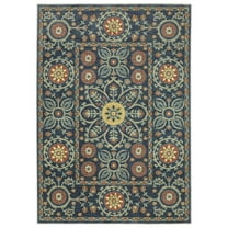 Oriental Weavers Francesca Area Rug - FR11B - 2' x 3' - in Blue/ Rust - Vintage Inspired, Stain Resistant, Family and Pet Friendly , Entryway, Bathroom Accent Rug