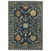 Oriental Weavers Francesca Area Rug - FR03F - 6'7" x 9'6" - in Blue/ Gold - Vintage Inspired, Stain Resistant, Family and Pet Friendly , Dining, Living Room Rug