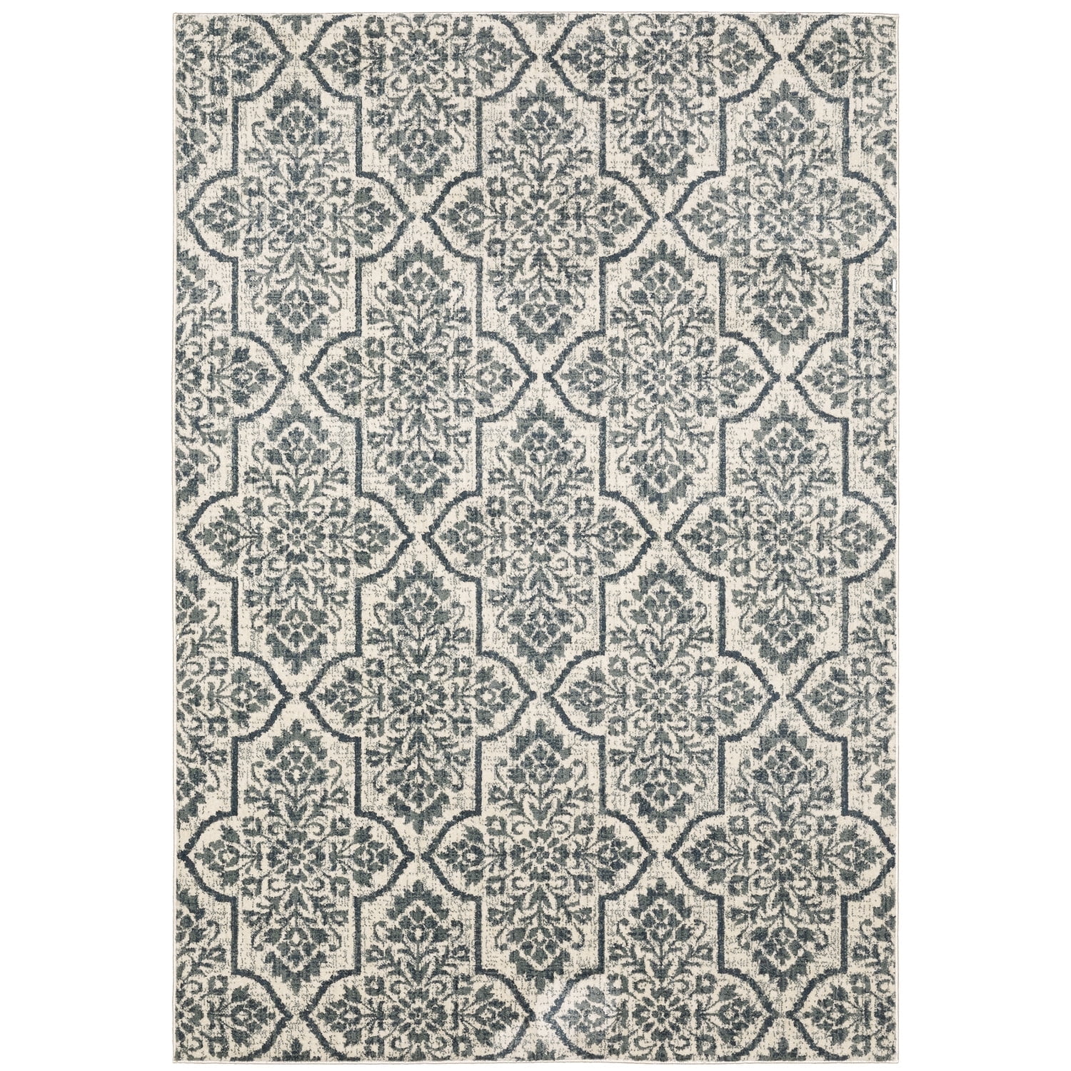Multicolor Synthetic Easy-Care Geometric Floral Area Rug