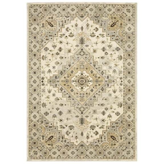 Oriental Weavers Florence 4332X Beige/ Gray 6'7" X 9'6" Indoor Area Rug