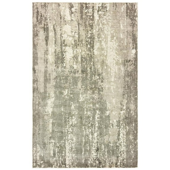 Oriental Weavers Formations Hand-made Area Rug - 70006 - 10' x 14' - in Grey/ Ivory - Modern Style, Hand-Made Viscose Rugs, Family, Dining, Living Room Rug