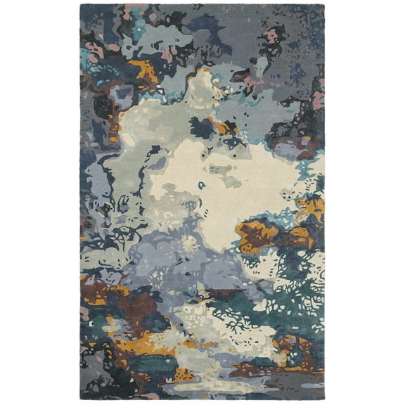 Oriental Weavers Galaxy Area Rug 21903 Blue Splotches Distressed 5' x 8' Rectangle