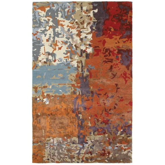 Oriental Weavers Galaxy Hand-made Wool Blend Area Rug - 21904 - 8' x 10' - in Multi/ Orange - Modern Industrial Style, Hand-Made Wool Blend Rugs, Dining, Living Room Rug