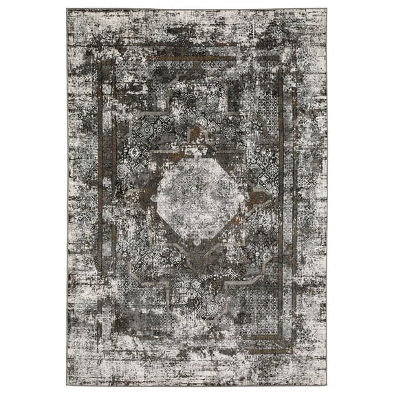 Oriental Weavers Gemini Area Rug - 090O2 - 7'10" x 10'10" - in Charcoal/ Grey - Modern Style, Stain Resistant, Family and Pet Friendly , Dining, Living Room Rug